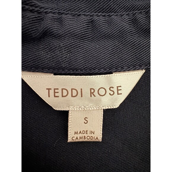 Teddi Rose Womens Small Navy Blue Shirt Dress Tunic Button Down Safari Belted - Picture 6 of 10